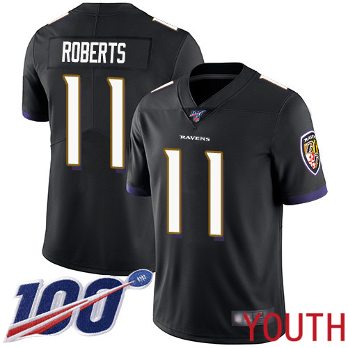 Baltimore Ravens Limited Black Youth Seth Roberts Alternate Jersey NFL Football 11 100th Season Vapor Untouchable